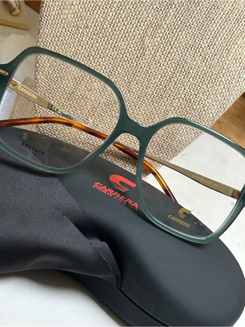 Carrera Green Frame with Gold Accent Temples